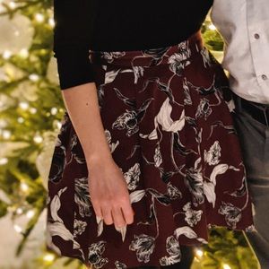 Banana Republic maroon floral skirt
